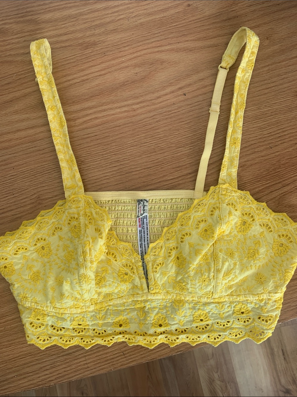 Free People Yellow Lace Bralette Cami